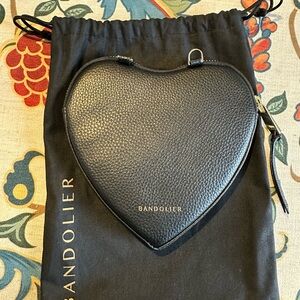 Bandolier Black Lily Wristlet Heart-Shaped Crossbody Bag